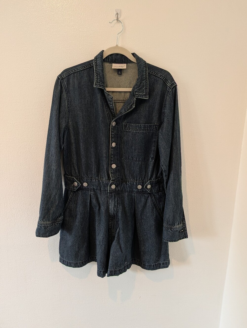 Denim Long Sleeve Romper